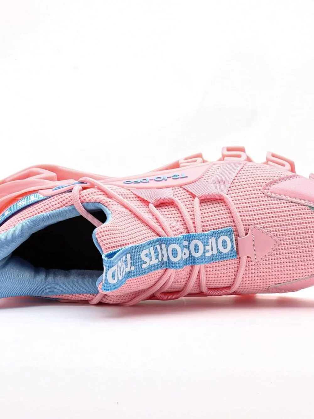 Women's Pink Blue Mesh Sneakers Athletic Running Walking Shoes Lace-Up